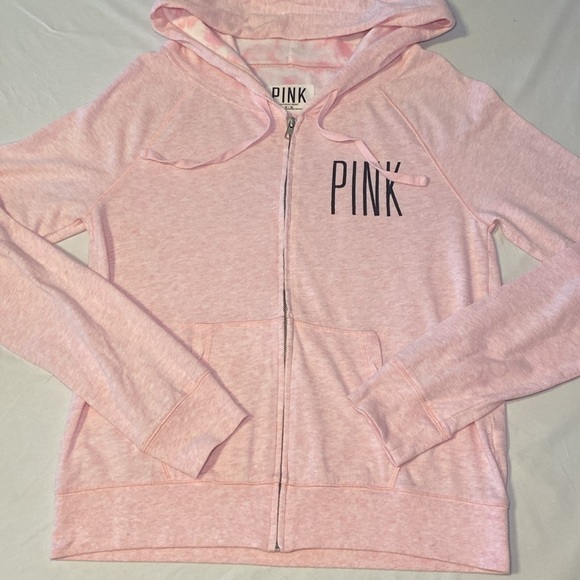 Victoria Secret PINK Lightweight Light Pink Perfect Zip Hoodie Size Medium EUC - Picture 4 of 14